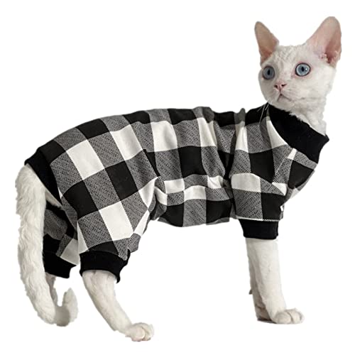 TENGTUD Ropa Hipoalergénica para Gatos, Ropa Cálida para Gatos De Algodón Puro, Ropa Elástica para Gatos,L Cover