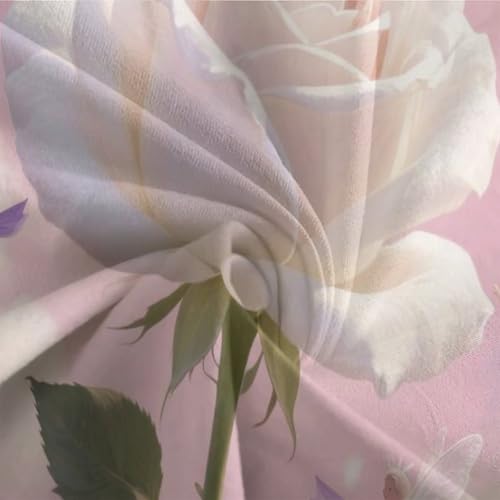 Housse de couette rose 3D microfibre douce avec fermeture éclair invisible - 7
