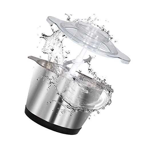 Elektrische Fleischwolf, 2L Küchenmaschine mit großer Kapazität, 4 scharfe Klingen für Fleischgemüse, Obst, Zwiebeln und Babynahrung