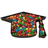 10' GRAD CAP Shaped Reusable Plastic Box Form Tray Display for Treats, Charcuterie, Cake Pop, Candy, Charcuterie Box, Custom Charcuterie Letters Fillable - Reusable Letter Box - (White Plastic)