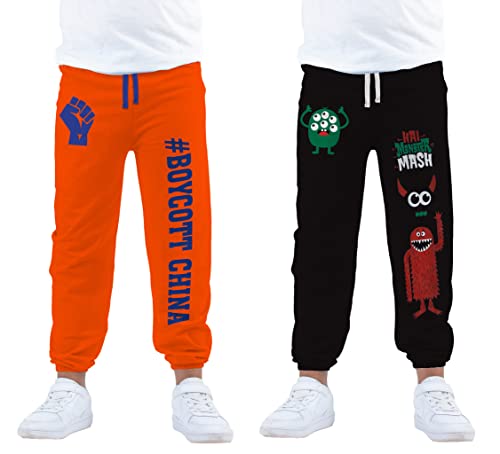 Image of KYDA Kids Boy's Regular Fit Mid Rise Cotton Track Pant