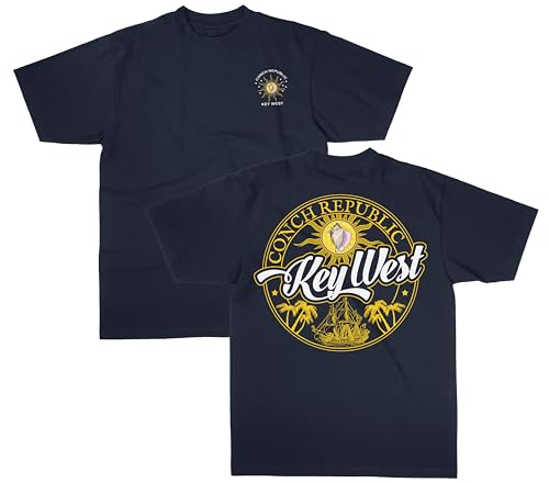 Conch Republic of Key West and the Florida Keys T-Shirts Heavy-Weight 100% Cotton (US Alpha XX-Large Regular Regular Indigo Blue)
