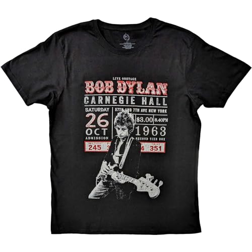 Image of Bob Dylan Carnegie Hall '63 Official Tee T-Shirt Mens Unisex (XX-Large) Black