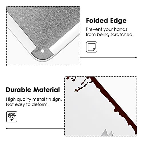 Metal Tin Sign Vintage Highland Cow Gray Cow Animal For Home, Bathroom And Toilet Wall Decor 12X8 Inches #TOP2