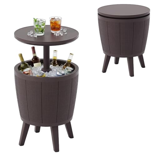 Table glacière extérieure 38L table d'appoint de jardin télescopique