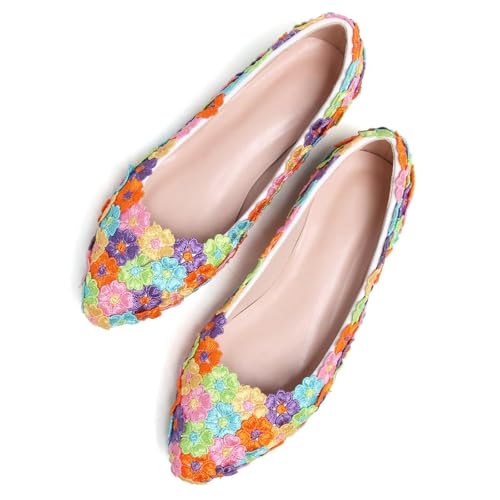 SAILING LU Round Toe Shoes Women Ballet Flats Comfort Colorful