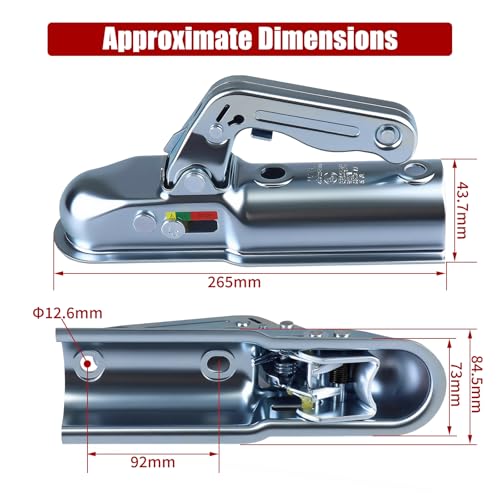 Universal Anhängerkupplung 60mm Kugelkupplung rund 800kg