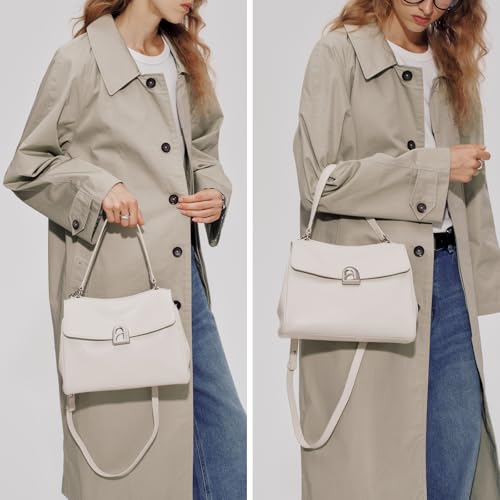 LA FESTIN Women's Leather Top Handle Satchel Bag - Large Shoulder Handbag Crossbody Purse with Detachable Strap2