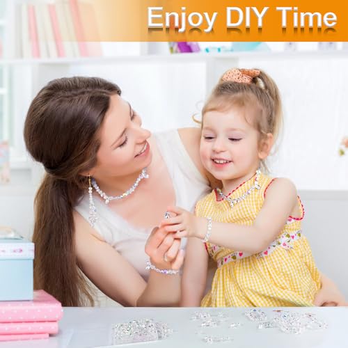 600 Pcs Glass Beads for Jewelry Making, Assorted Crystal Rondelle Beads with Box - 4/6/8mm, AB Color