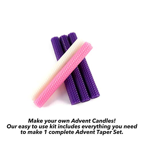 Toadily Handmade Beeswax Candles Beeswax Advent Taper Candle Making Kit - Makes One Advent Candle Set