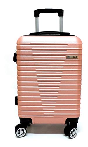 Mala De Bordo Viagem Abs Rodinhas Giro 360° Rosa Hinza P