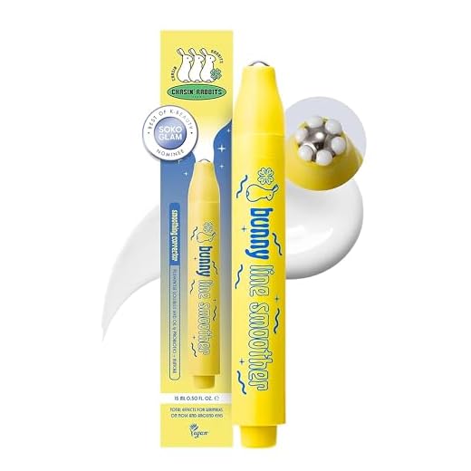 CHASIN' RABBITS Bunny Line Smoother Eye Cream Roller | Vegan Korean Skin Care Eye Cream with Surgical Steel Ball Rolling Stick | Eye Roller for Wrinkles, Dark Circles and Under Eye Bags (0.5oz)
