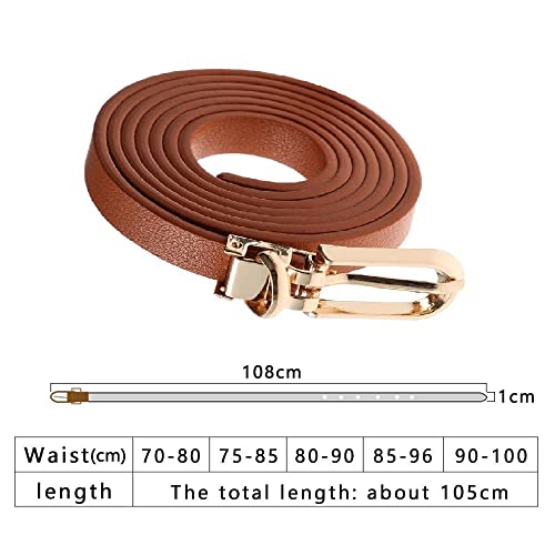 HomeSoGood 5Pcs Adjustable Womens Thin Belts, PU Leather Belts, Candy Color Dress Thin Waist Belt(One Size,mix color)2