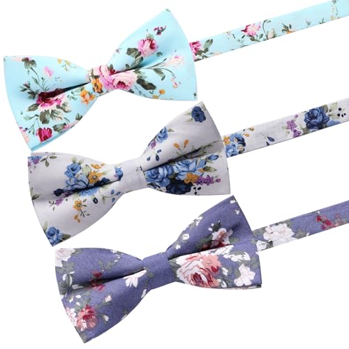 Image of AUSKY 8 PACKS Elegant Adjustable Pre-tied Bow Ties for Men Boys (1&4&5&6&8 Pack for option)