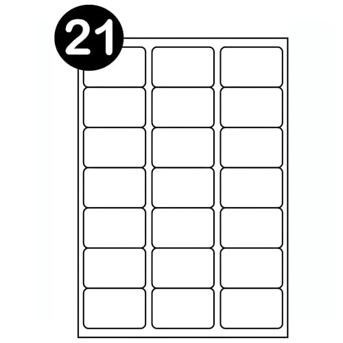 Double Dragon, Lot de 2100 étiquettes autocollantes A4, 21 par feuille, 63,5 x 38,1 mm, 2100 étiquettes par feuille, 63,5 x 38,1 mm, pour impression laser,...
