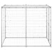 Tidyard Dog Kennel, Large Galvanized Steel Outdoor Pet Playpen with Lockable Door for Dogs, 86.6 x 86.6 x 70.9 Inches, Metal Frame Kennel for Backyard Garden Patio