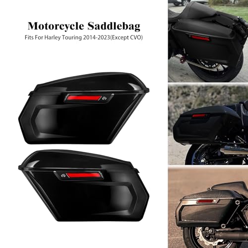 Alforjas rígidas para motocicleta, estilo 'chopped', color negro, compatibles con Harley Touring (Road King, Road Glide, Street Glide, Electra Glide) 2014-2023 (excepto CVO) miniatura 2