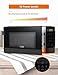 COMMERCIAL CHEF 1.1 Cu Ft Microwave with 10 Power Levels, Small Microwave with Push Button, 1000W Countertop Microwave with Kitchen Timer, Door Lock, & Digital Controls, Black