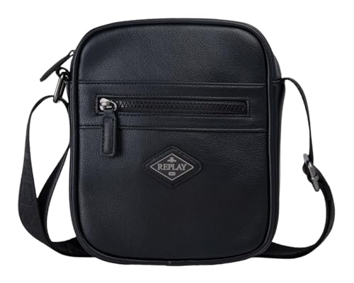 Bolso bandolera para hombre Replay FM3799 negro con acabados de alta calidad