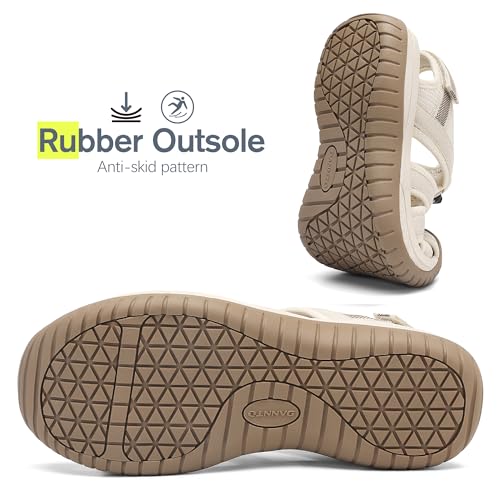 Image of Dannto Women's Sport Sandals Close Toe Mesh Hiking Outdoor Athletic Walking Casual Sandals Water Shoes