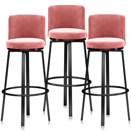 360°��]�o�[�X�c�[�� 1/2/3/4 �Z�b�g�A�������̋r�Ɣw������t���̃��_���ŉ��K�ȃJ�E���^�[�X�c�[���A�L�b�`���A�C�����h�p�̕z����̃o�[�`�F�A(Pink 75cm,3 PCS Black Frame)