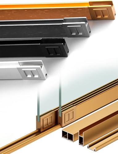 Puertas corredizas de vidrio sin atascos gracias a este kit de tres rieles negros