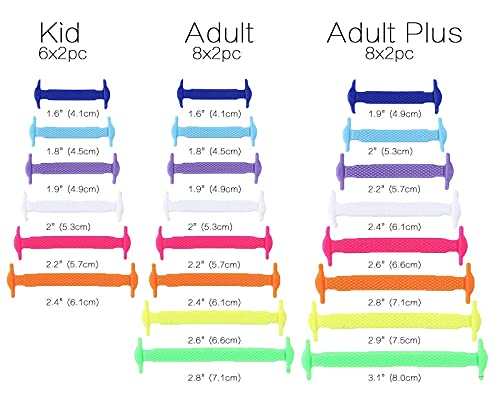 Image of INMAKER No Tie Shoelaces for Kids and Adults (2 Pairs), Elastic Shoelaces for Sneakers, Silicone Flat Tieless Running Shoe Laces