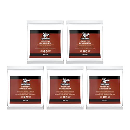 Liquid Rubber Concrete Etch Powder - Paint Prepper, Brick, Stone, Concrete, Masonry Cleaner, 5 Pack #TOP20