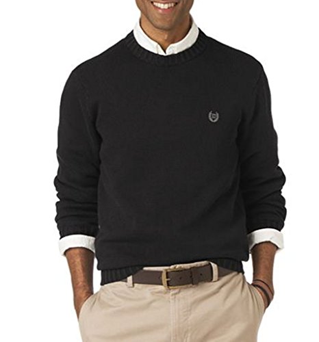 Chaps Mens Thick Cotton Pullover Sweater Size Small Crewneck Solid Black