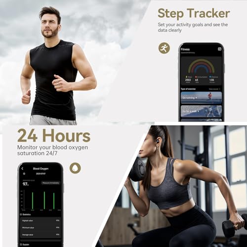 Image of Smart Ring for Women & Men, Featuring Stress and Sleep Monitoring Functions, Blood Oxygen, Sleep Monitoring, Long-Lasting Battery, IP68 Waterproof Health Ring, No Subscription (Silver, #8)