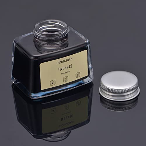 Image of Asvine Hongdian Fountain Pen Bottled Ink Black, 60ml Fountain Pen Bottled Ink, Non Carbon