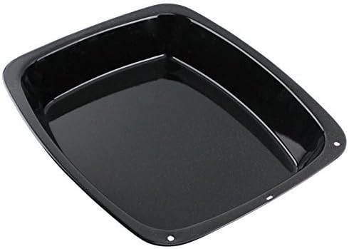 Spares2go Large Vitreous Enamel Roasting Tin Oven Baking Tray