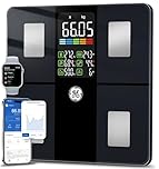GE Balança Gordura Corporal e Muscular, Balança Digital Inteligente com Aplicação 14 Medidas Corporais IMC Bluetooth Balança de Banho Precisa 180 kgs