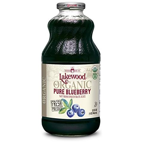 Lakewood Organic PURE Blueberry Juice, 32 Fl Oz (Pack of 6) Cover
