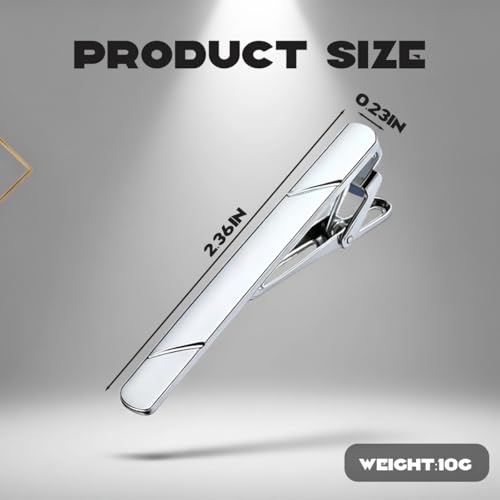 Image of Erioctry Mens Stainless Steel Tie Clips Minimalist Necktie Tie Bar Clasp Clip Clamp Pins Best Gift For Men Business Party Wedding Best Gift and Daily Life