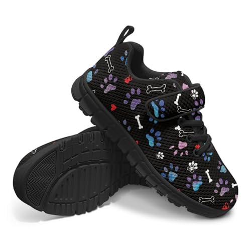 Kids Sneakers Boys Girls Lightweight Running Jogging Tennis Sport Shoes Hook & Loop Walking Shoes for Causal Travel