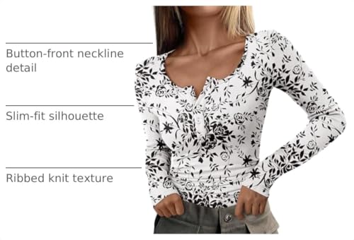 Image of PRETTYGARDEN Women's Fall Long Sleeve Henley T Shirts