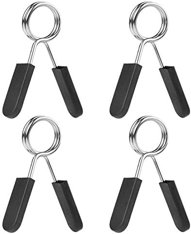 N / A Unisex 4PCS Spring Clip Collars 1 Inch Barbell Spring Clips Dumbbell Clips Spin Lock Collar, Black, One Size UK