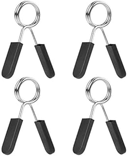 N / A Unisex 4PCS Spring Clip Collars 1 Inch Barbell Spring Clips Dumbbell Clips Spin Lock Collar, Black, One Size UK