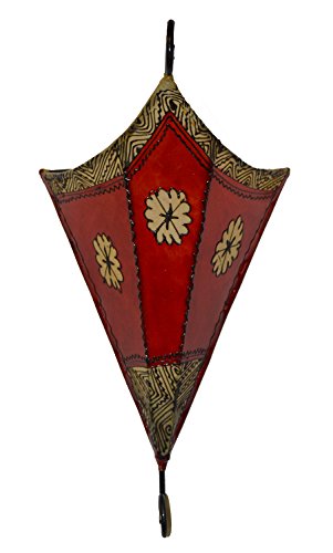 Lámpara Henna Artesanal de Cuero de Cabra Roja miniatura 5
