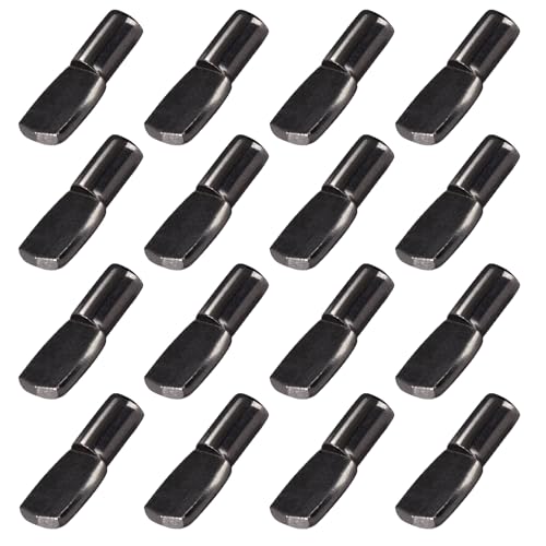 SDTWZW 5mm Shelf Pins Spoon Shape Shelf Support Pegs for Kitchen Cabinet Closet & Bookcass Shelves 60 Pcs Black Nickel