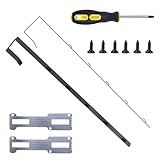 Luanben Professional 2 Piece Door Mirror Hook 5 Position Height Adjustable Door Mirror Set Protective Pad - Comes with Metal Screwdriver + 3MM Sticker Door Depth 1.9 Inch (Black)