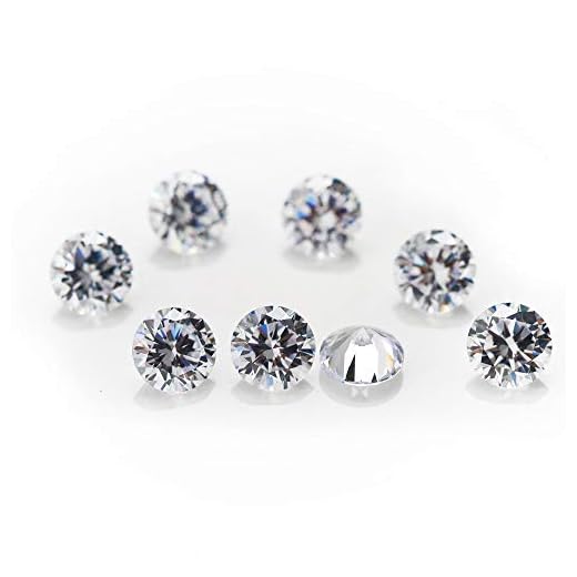Ningxun 0.5ct Tiny Size 0.8~3mm White Clear D Color Moissanite Stones Forever One VVS1 Round Brilliant Cut Moissanite Loose Gemstone For Jewelry Making (1.5mm 33pcs)