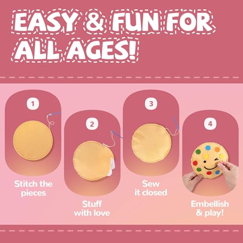 Image of Cymbana Kids Sewing Kit, DIY Food Felt Plush Donuts, Ice Cream Kids Crafts