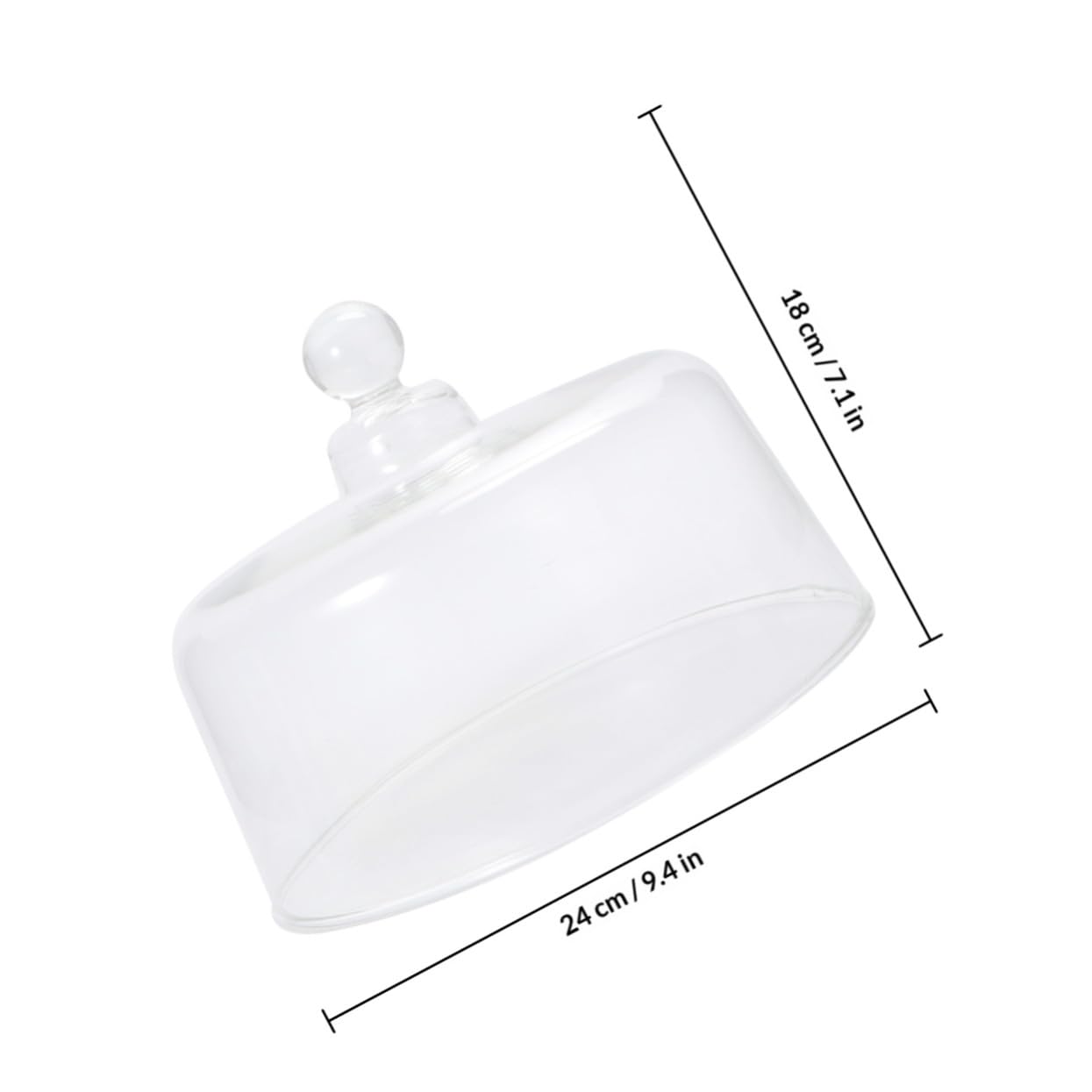Yardwe Couvercle de Gâteau en Verre Gâteau Dôme Dessert Fromage Cloche Couvercle Transparent Alimentaire Dôme pour La Maison Cuisine-Taille Xl