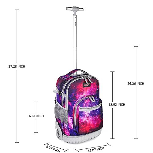 Tilami Rolling Backpack for Kids 19 Inch Wheeled Bookbag for Boys & Girls for School & Travel
