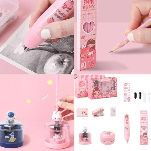 Taille-crayon automatique électrique avec gomme rechargeable pour le bureau - 2