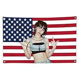 Generic LE SSERAFIM America Flag 3x5FT CHAEWON Tapestry, Funny Flag Kpop Room Merch, Gift for Lesserafim Fearnot K-pop Fan Gift, College Dorm Wall Decor (aa), large