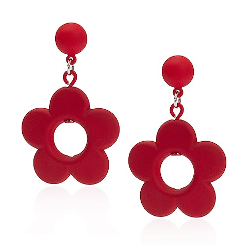 Vintage Floral Earrings - Daisy & Groovy Designs, Dangle Clay Earrings