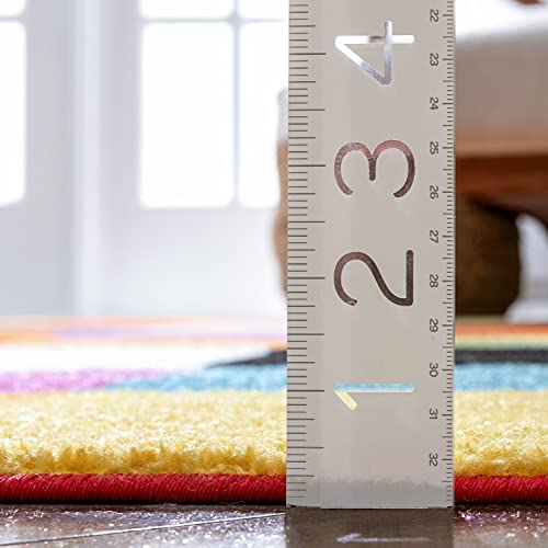 Well Woven Kids Starbright Bright Square Modern Geometric Multi 2' X 7'3" Runner Area Rug #TOP7